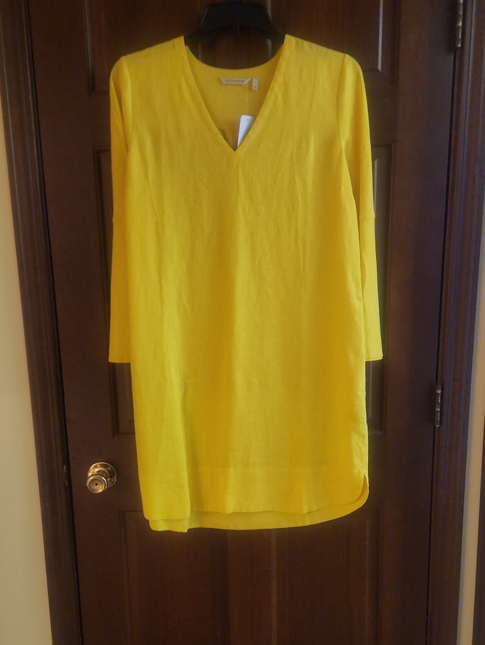 Soft Surroundings Lemon V-Neck Long Sleeve Tunic Dress